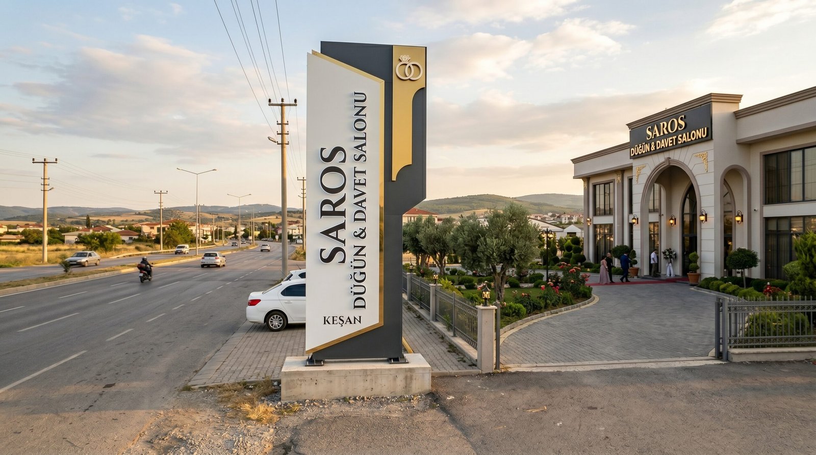 Keşan totem tabela yol kenarı işletme görünürlüğü Nova Reklam