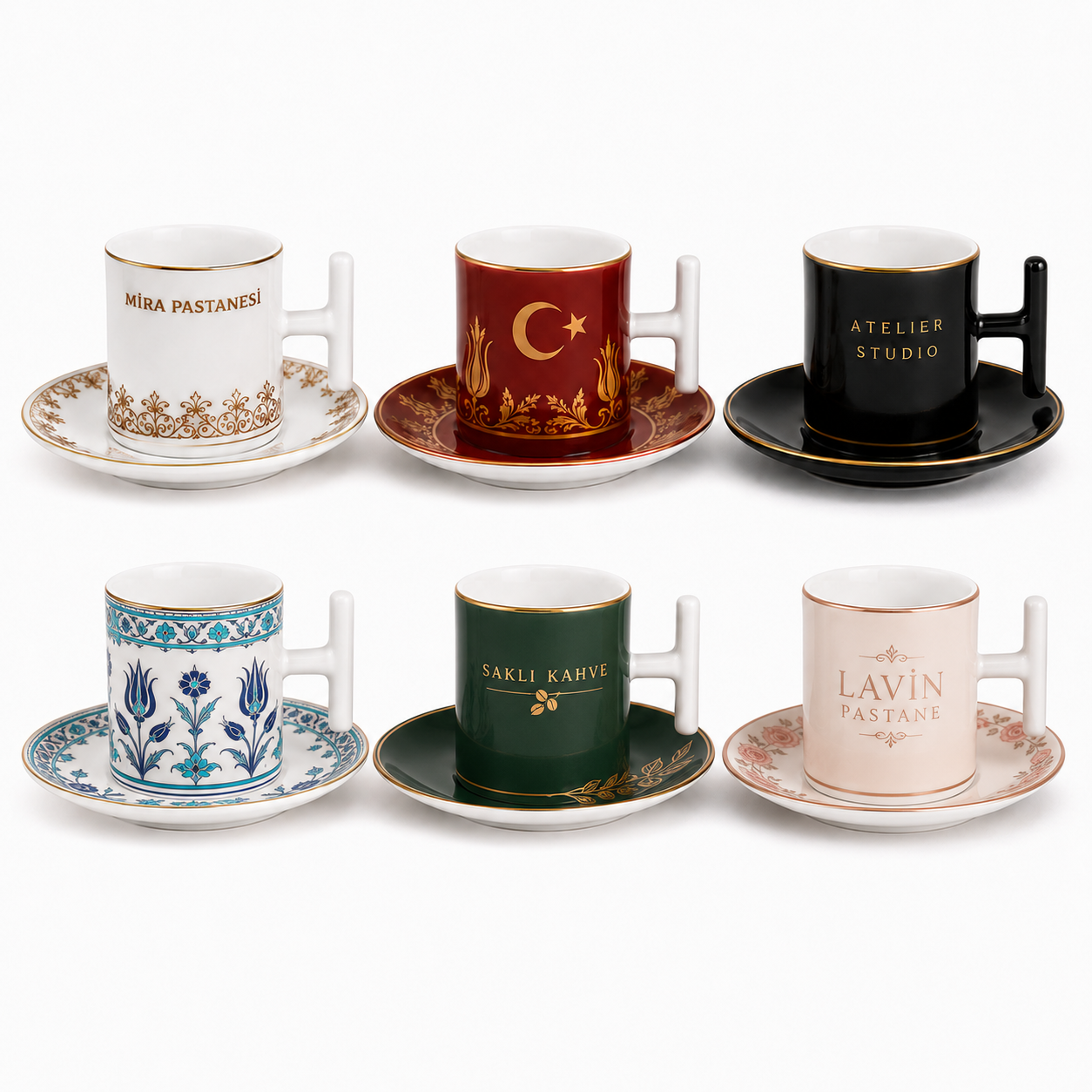 keşan türk kahvesi bardağı baskı logolu fincan tabak takımı örnekleri Nova Reklam