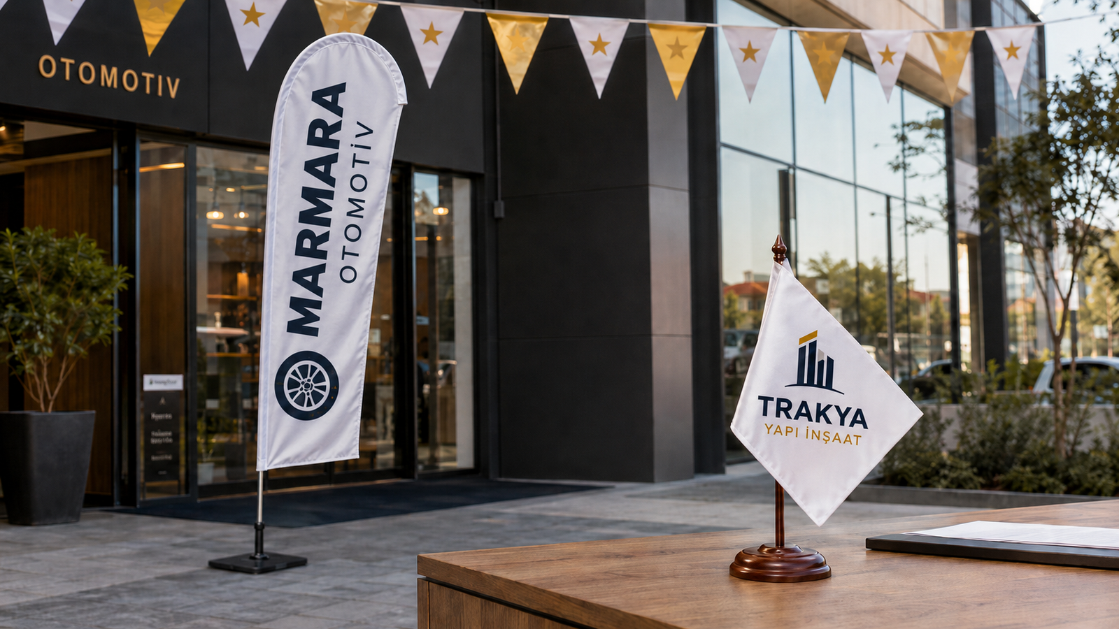 keşan bayrak etkinlik firma bayrağı masa bayrağı flama örnekleri Nova Reklam