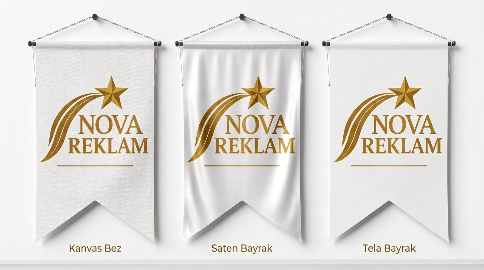 keşan kırlangıç bayrak askılı flama kumaş çeşitleri örnekleri Nova Reklam